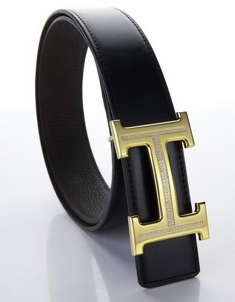 Hermes Belts Original Leather Diamond Golden Coffee