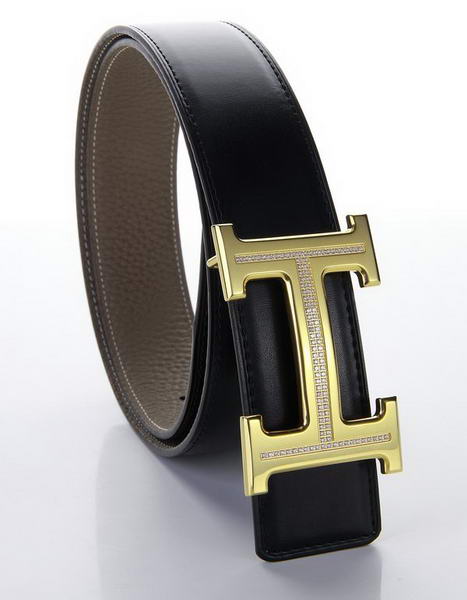 Hermes Belts Original Leather Diamond Golden Khaki