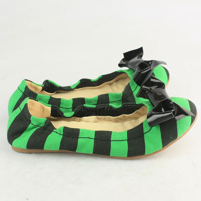 Prada Womens Canvas Flat Ballet Shoes Green