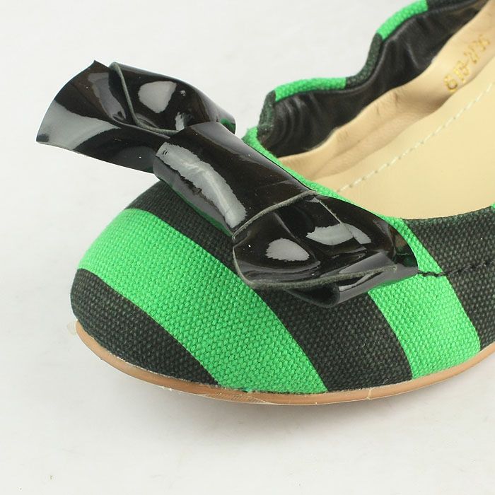 Prada Womens Canvas Flat Ballet Shoes Green