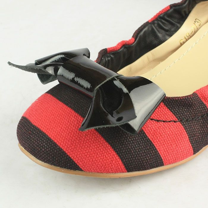 Prada Womens Canvas Flat Ballet Shoes Red