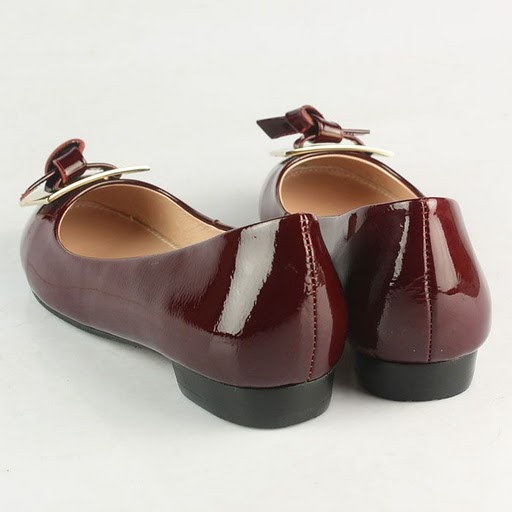 Prada Classics Patent Leather Knot Flats Red