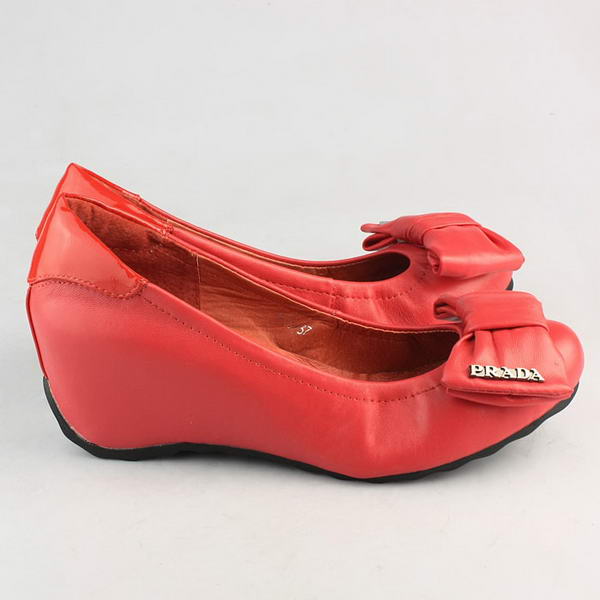 Prada Lambskin Leather Ballerina Flat 1F564D Red