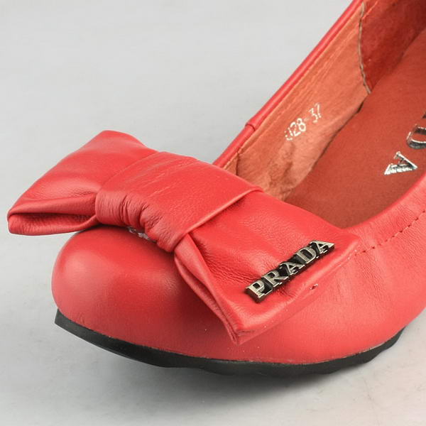 Prada Lambskin Leather Ballerina Flat 1F564D Red