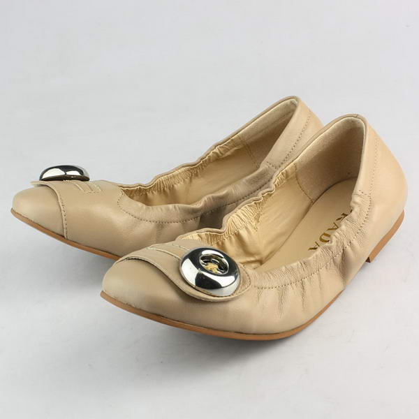 Prada Lambskin Leather Ballerina Flat PD063 Apricot