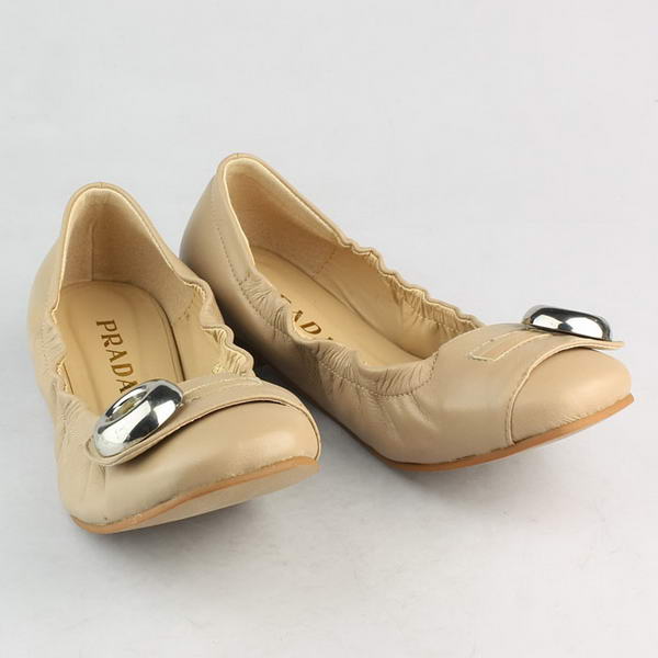 Prada Lambskin Leather Ballerina Flat PD063 Apricot