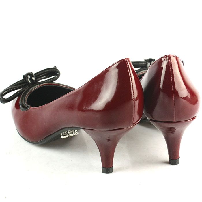 Prada Patent Leather Oversized Bow Pumps Red