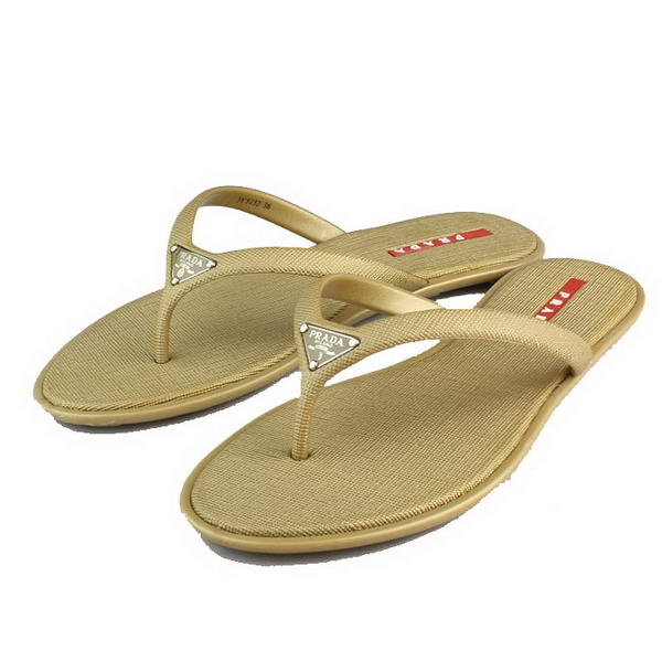 Prada Rubber Thong Sandal Apricot