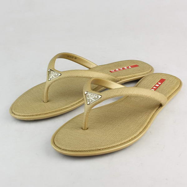 Prada Rubber Thong Sandal Apricot