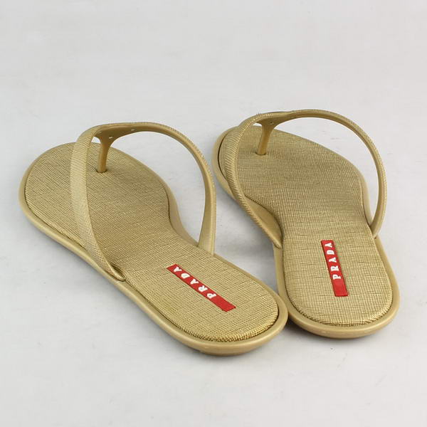 Prada Rubber Thong Sandal Apricot