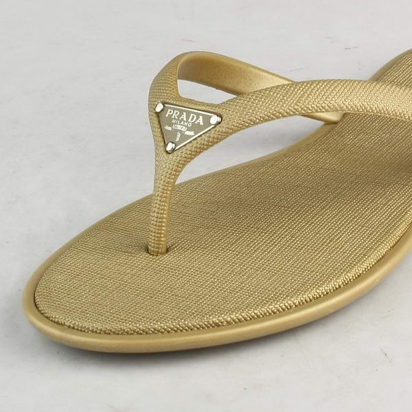 Prada Rubber Thong Sandal Apricot