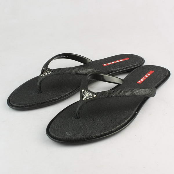 Prada Rubber Thong Sandal Black