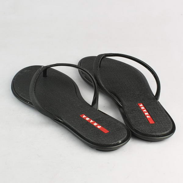 Prada Rubber Thong Sandal Black