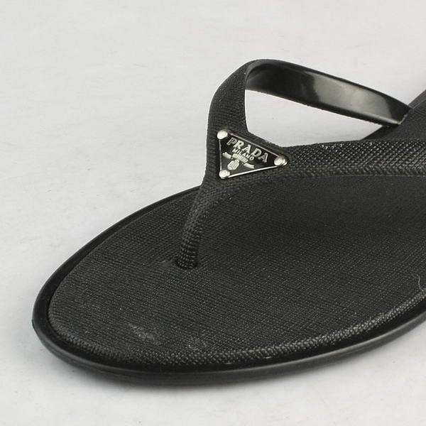 Prada Rubber Thong Sandal Black