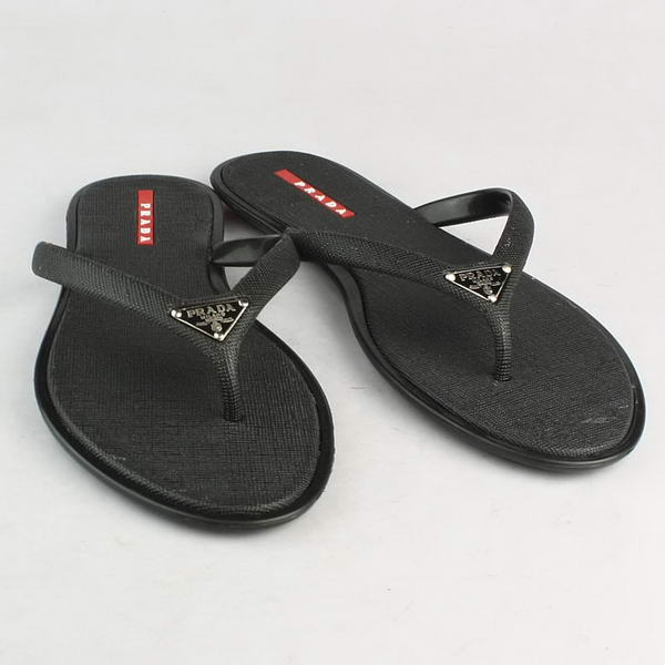 Prada Rubber Thong Sandal Black