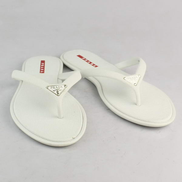 Prada Rubber Thong Sandal White