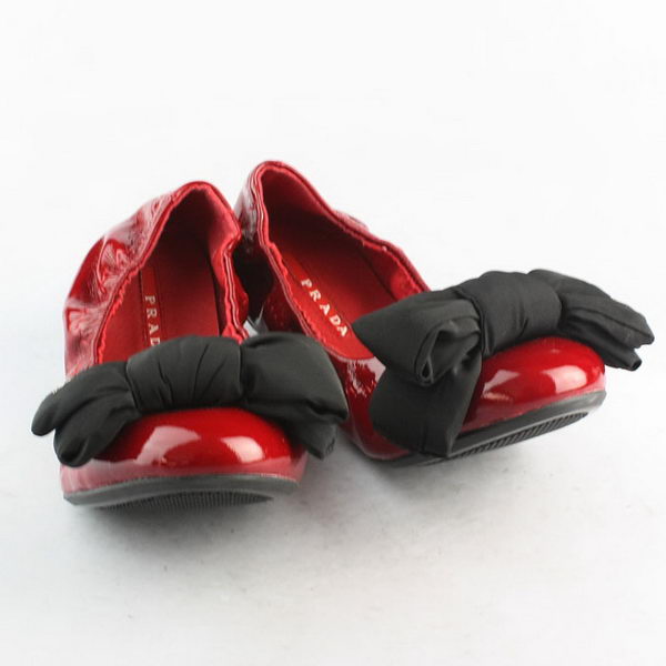 Prada Patent Leather Ballerina Flat PD097 Red