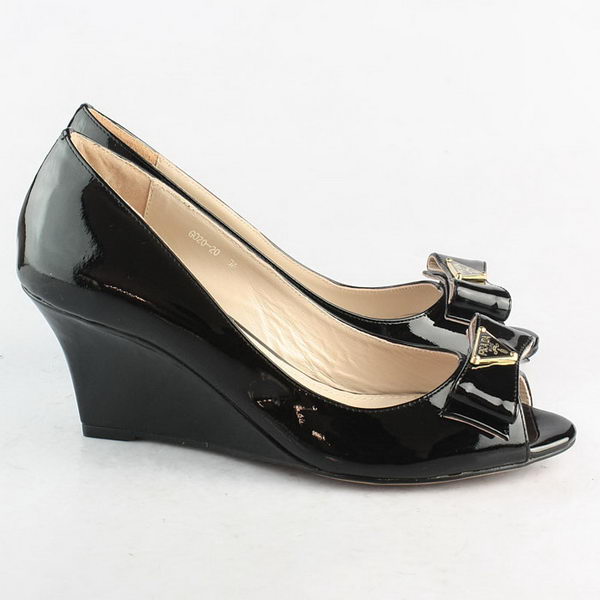 Prada Patent Leather Wedge PD093 Black