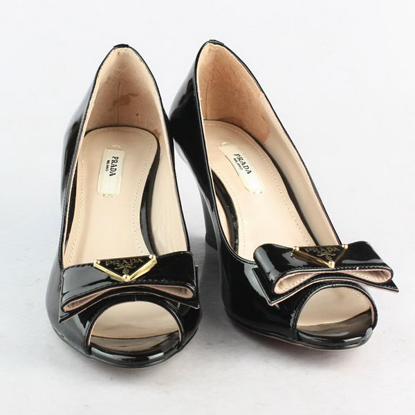 Prada Patent Leather Wedge PD093 Black