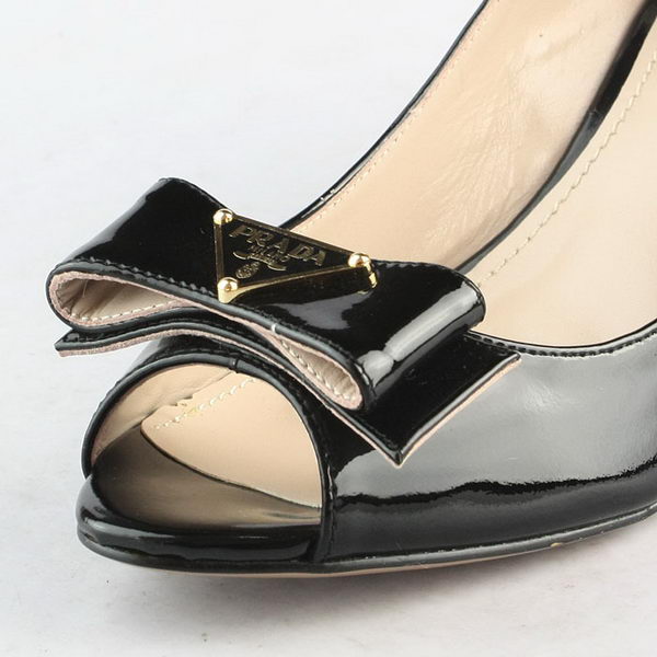 Prada Patent Leather Wedge PD093 Black