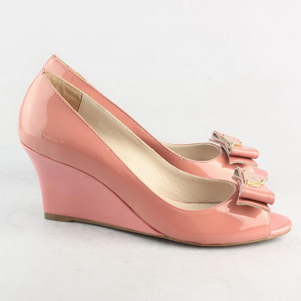 Prada Patent Leather Wedge PD093 Pink