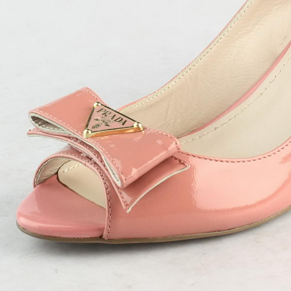 Prada Patent Leather Wedge PD093 Pink