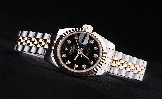 Rolex Datejust Golden Black 25mm Women Watch-RD3832