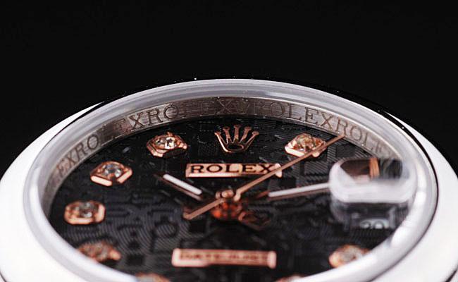 Rolex Datejust Golden Black Cutwork Women 25mm Watch-RD3771