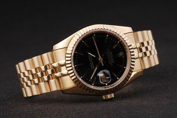 Rolex Datejust Golden Black Stainless Steel Men Watch-RD2398