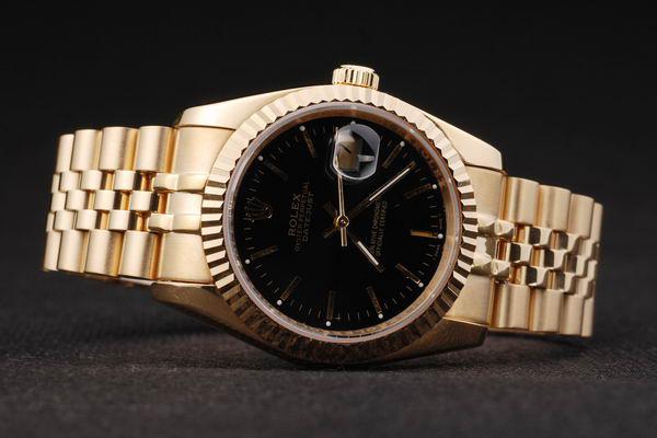 Rolex Datejust Golden&Black Stainless Steel Men Watch-RD2398