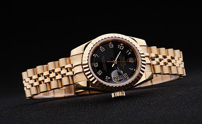 Rolex Datejust Golden Black Stainless Steel Watch-RD3781