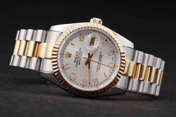 Rolex Datejust Golden&White Stainless Steel Watch-RD2407