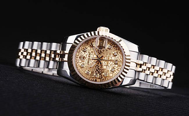 Rolex Datejust Golden 25mm Women Watch-RD3834