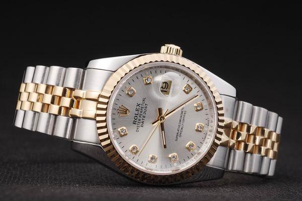 Rolex Datejust Golden Cutwork White Surface Watch-RD2369