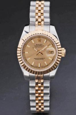 Rolex Datejust Golden Cutwork Women 25mm Watch-RD3770