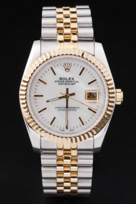 Rolex Datejust Golden Round Cutwork White Watch-RD2362