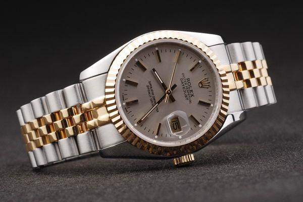 Rolex Datejust Golden Surface Round Cutwork Watch-RD2361