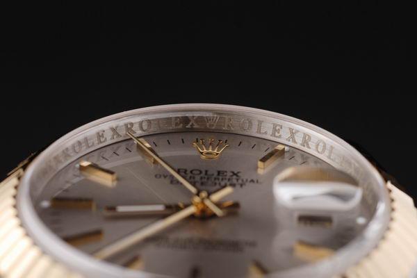 Rolex Datejust Golden Surface Round Cutwork Watch-RD2361