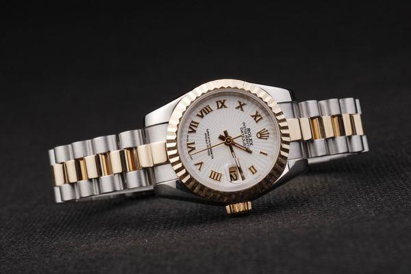Rolex Datejust Mechanism Golden White Cutwork Watch-RD2374