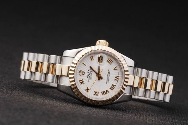 Rolex Datejust Mechanism Golden&White Cutwork Watch-RD2374