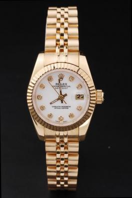 Rolex Datejust Mechanism Golden White Surface Women Watch-RD2462