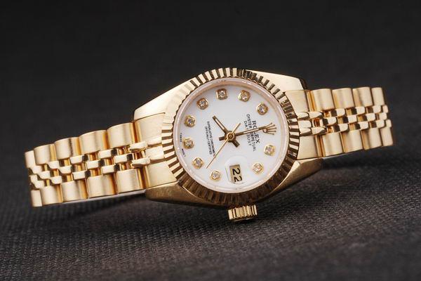 Rolex Datejust Mechanism Golden&White Surface Women Watch-RD2462