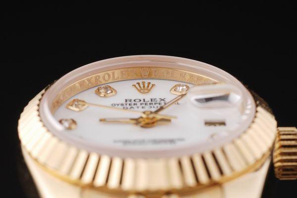 Rolex Datejust Mechanism Golden White Surface Women Watch-RD2462