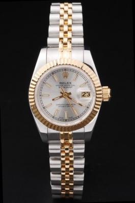 Rolex Datejust Mechanism Golden&White Women Watch-RD2457