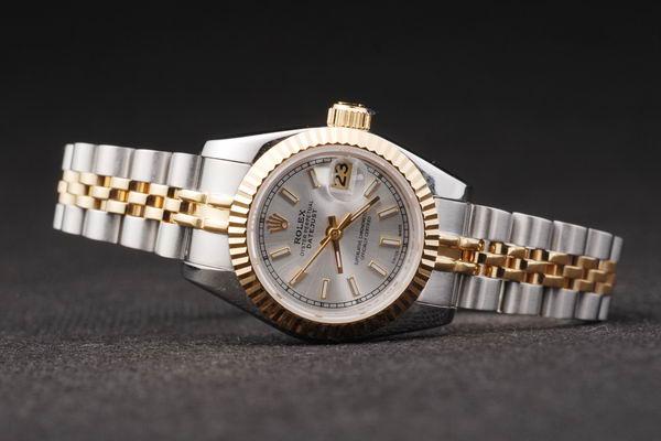 Rolex Datejust Mechanism Golden White Women Watch-RD2457