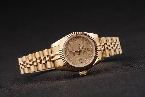 Rolex Datejust Mechanism Golden Cutwork Women Watch-RD2373
