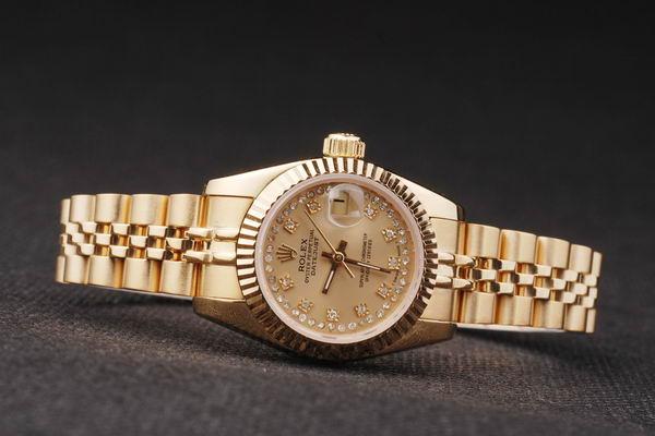 Rolex Datejust Mechanism Golden Cutwork Women Watch-RD2373