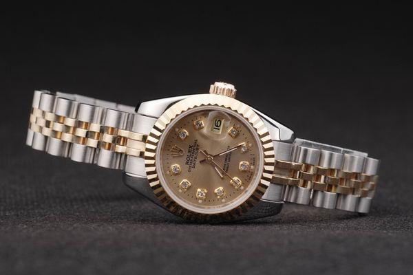 Rolex Datejust Mechanism Golden Surface Cutwork Women Watch-RD24