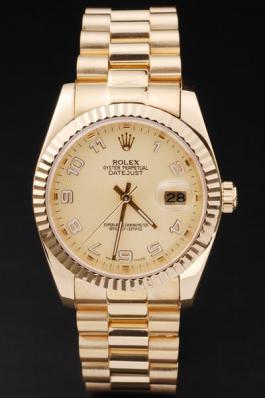 Rolex Datejust Mechanism Golden Surface Men Watch-RD2437