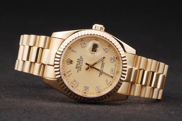 Rolex Datejust Mechanism Golden Surface Men Watch-RD2437